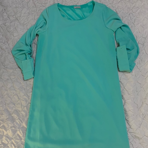 RSVP 3 4 Sleeve Turquoise Sleek Dress - Picture 4 of 4